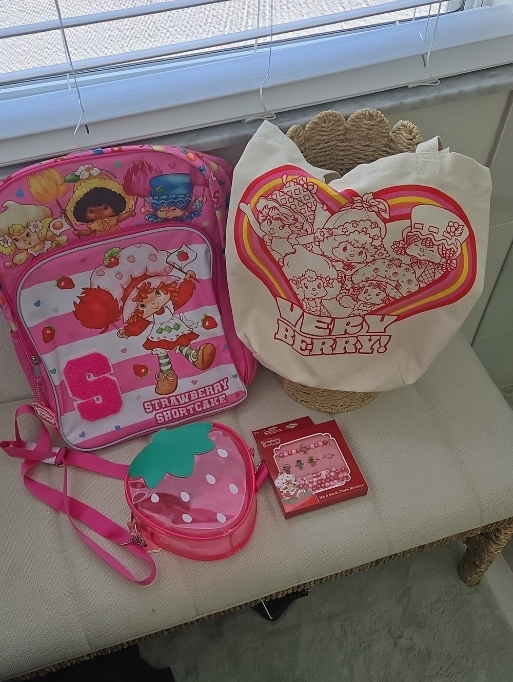 Strawberry Shortcake Pink Kids Backpack & Tote Set
